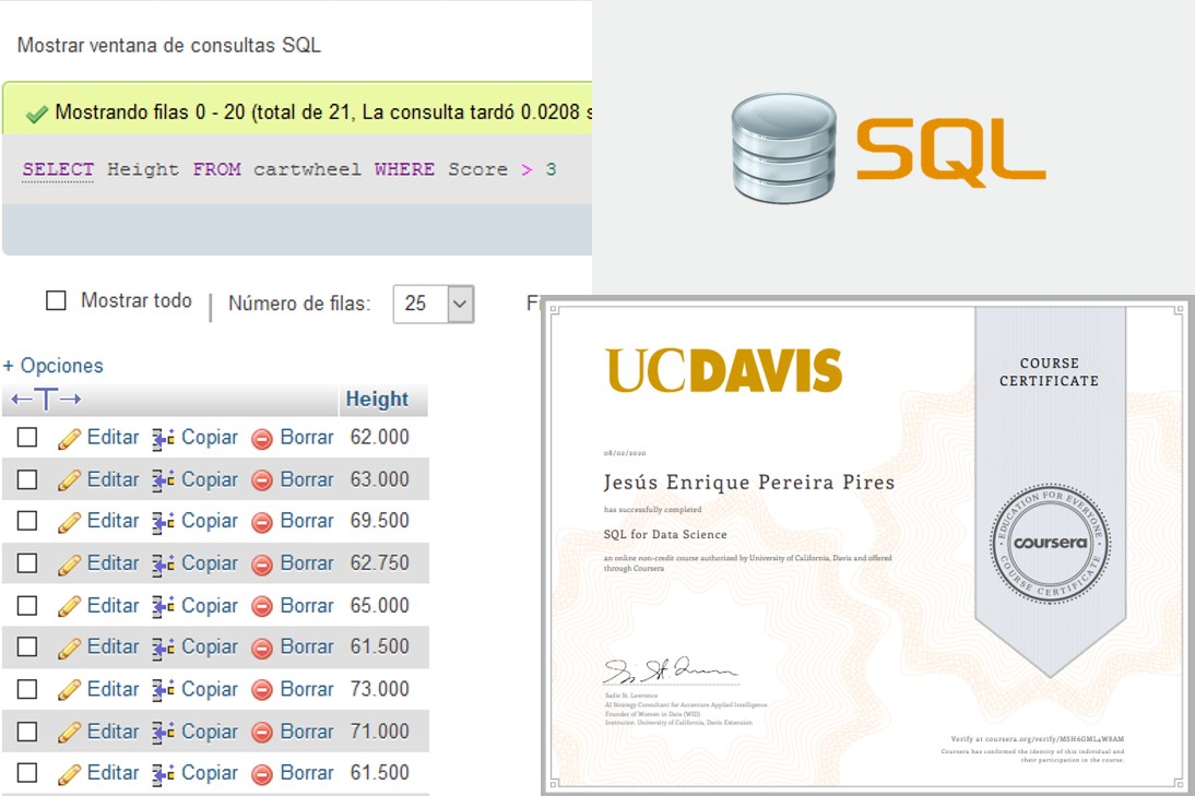 Collage of SQL coding