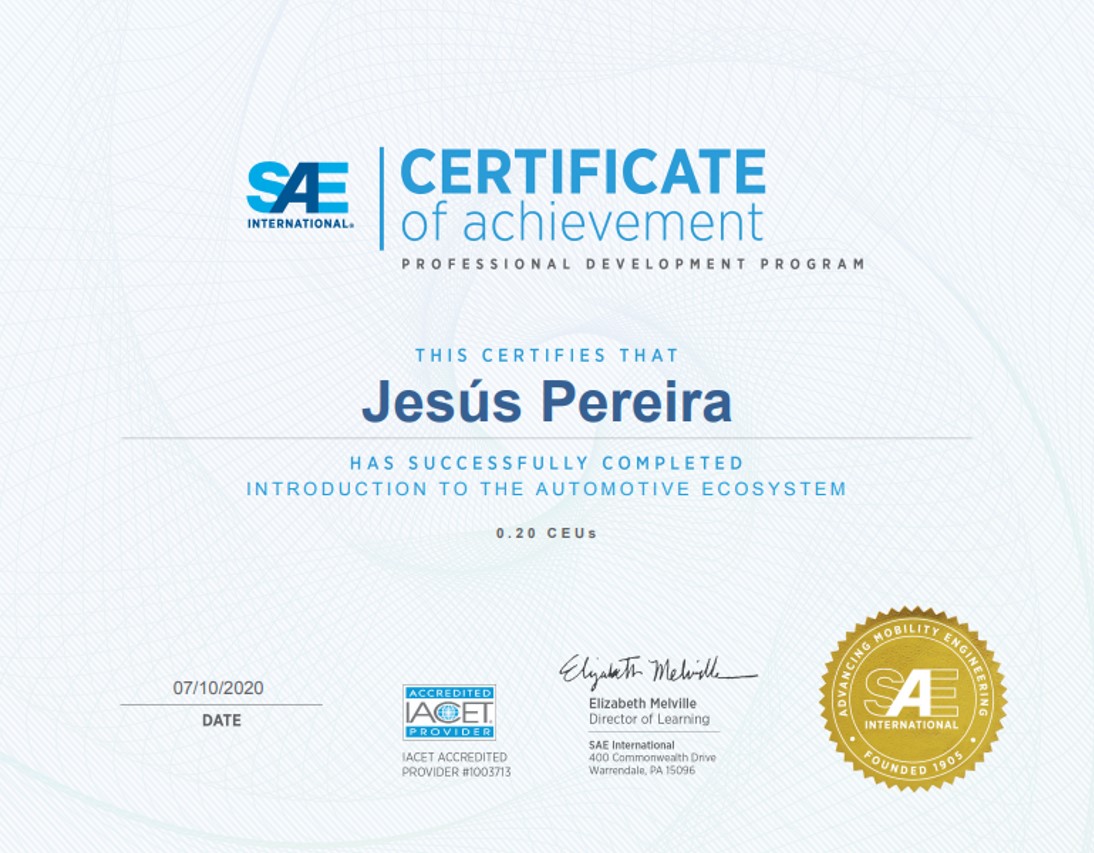 Certificade of completion for this course
